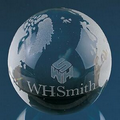 4-3/8" Crystal World Globe with Flat Bottom(screened)